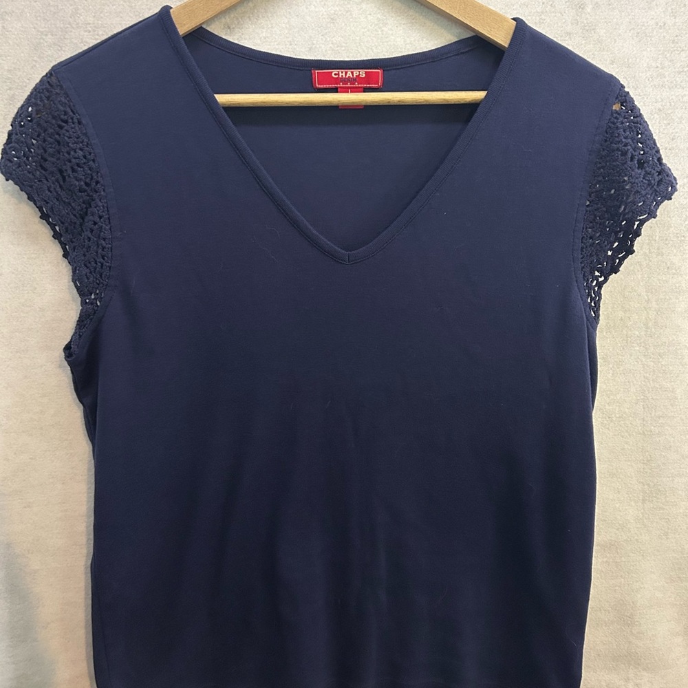 Chaps denim knit sleeveless shirt